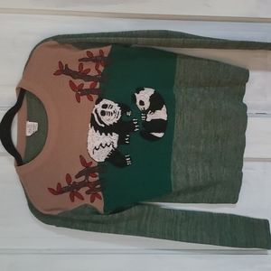 Vintage Panda Green Sweater